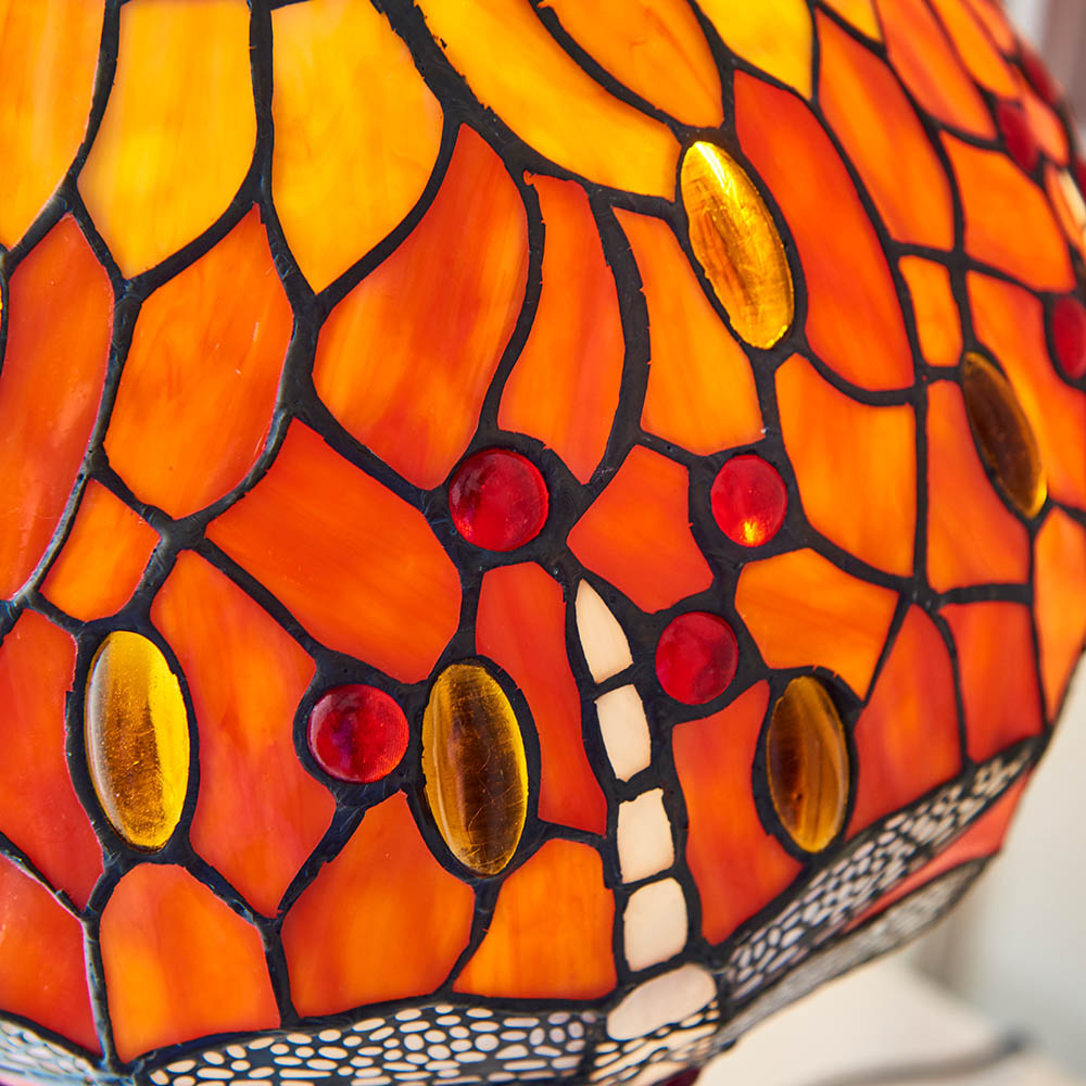 Flame Dragonfly 8-inch Tiffany Replacement Lamp Shade