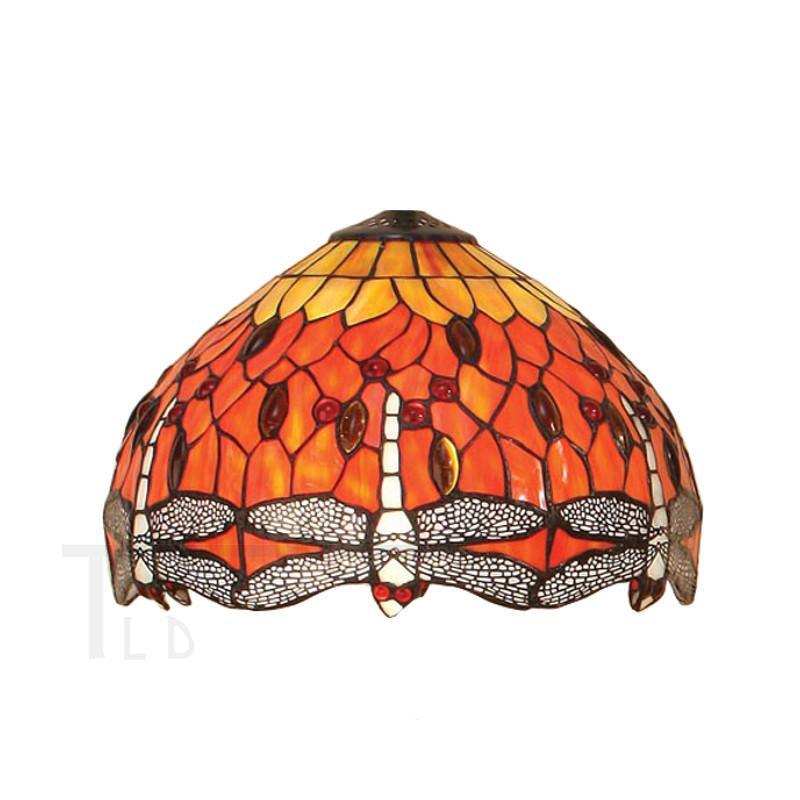 Flame Dragonfly 8-inch Tiffany Replacement Lamp Shade